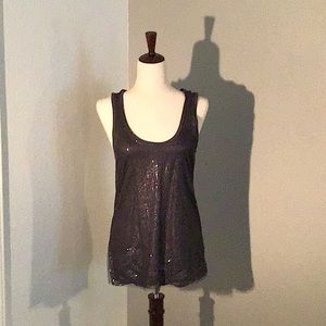 Never-worn sequined double layer tank top